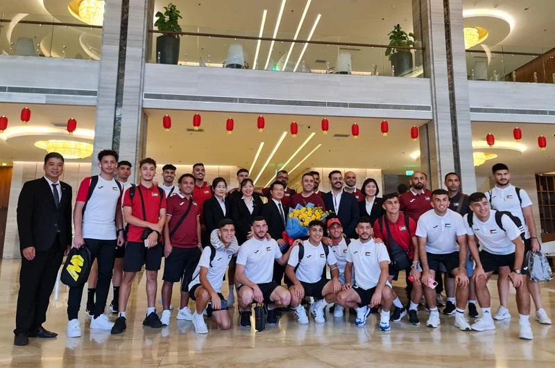 U20 Palestine “check-in” tại khách sạn ở Phú Thọ. (Ảnh: VFF)