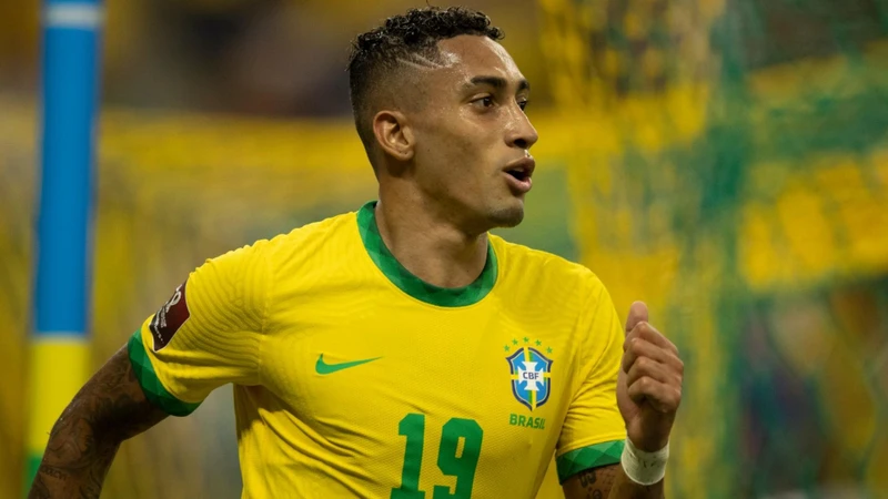 Tiền đạo cánh Raphinha của tuyển Brazil. (Ảnh: CBF)
