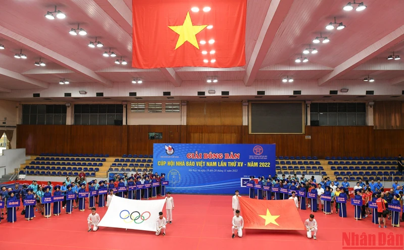 Toàn cảnh Giải Bóng bàn Cúp Hội Nhà báo Việt Nam lần thứ XV -năm 2022. (Ảnh: THÀNH ĐẠT)