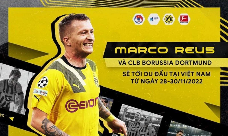 Marco Reus sang Việt Nam du đấu cùng CLB Borussia Dortmund 