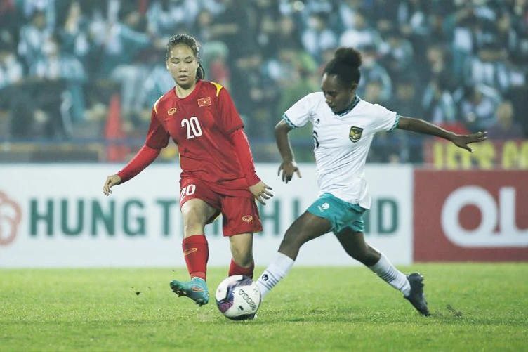 U20 nữ Việt Nam có bàn thắng mở tỷ số ở ngay phút thứ 2. (Ảnh: AFC)