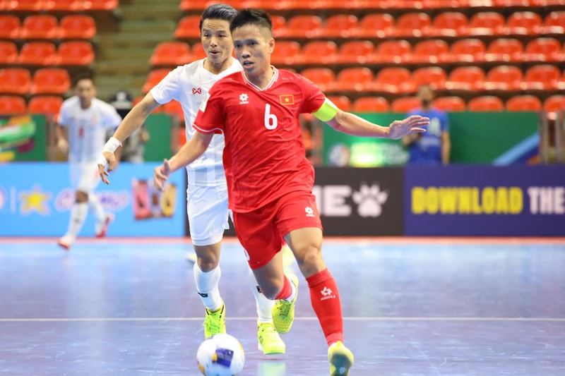Đội trưởng Phạm Đức Hòa nói về đối thủ tiếp theo của futsal Việt Nam là Trung Quốc. (Ảnh: VFF)