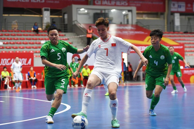 Đội tuyển futsal nữ Việt Nam tiếp tục thể hiện sức mạnh. (Ảnh: VFF)