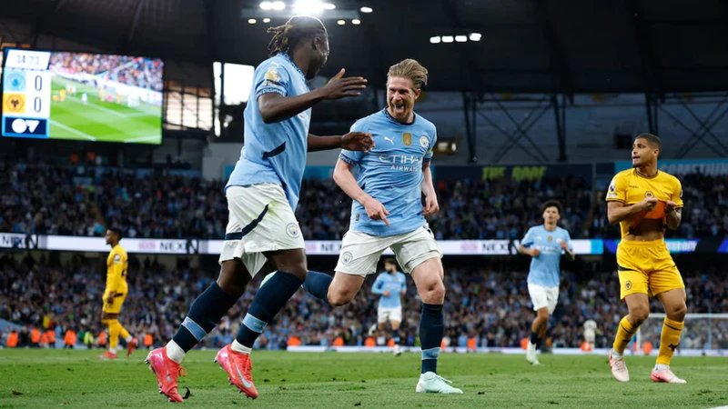 De Bruyne ghi bàn thắng duy nhất cho Man City trước Wolverhampton. (Ảnh: MCFC)