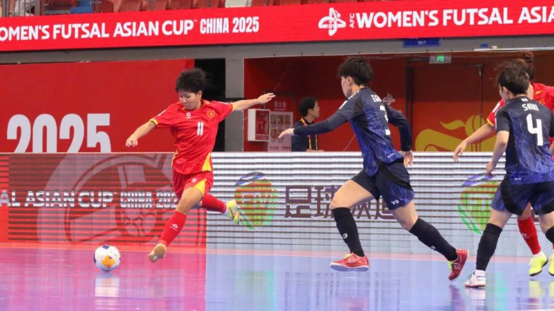 Đội tuyển futsal nữ Việt Nam đã không thể tạo nên bất ngờ trước đối thủ mạnh. (Ảnh: VFF)