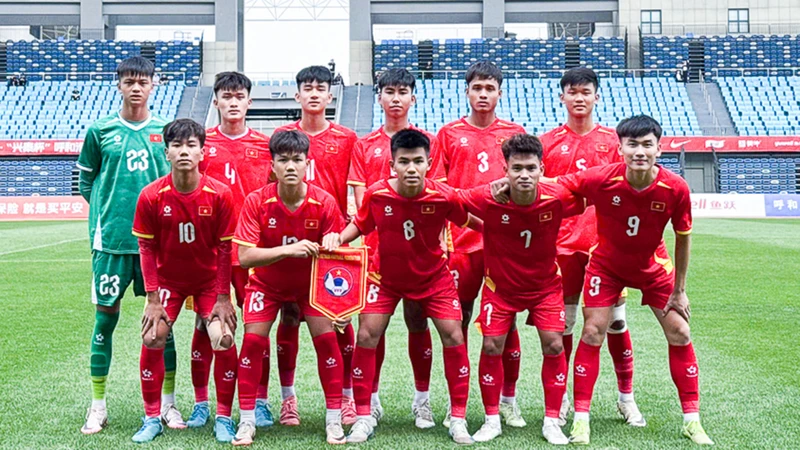 Đội hình xuất phát của U16 Việt Nam trước U16 Australia. (Ảnh: VFF)