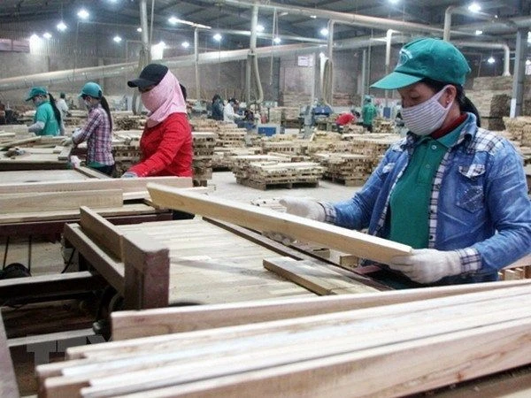 Đơn hàng xuất khẩu gỗ đang có trở lại, tuy nhiên số lượng đơn hàng không còn lớn như trước đây. Ảnh: TTXVN