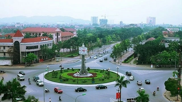 Một góc của khu đô thị trung tâm mới thị trấn Nam Đàn, huyện Nam Đàn, tỉnh Nghệ An.