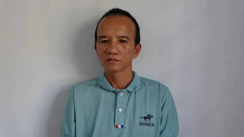 Đối tượng Hồ Văn Long tại cơ quan công an.