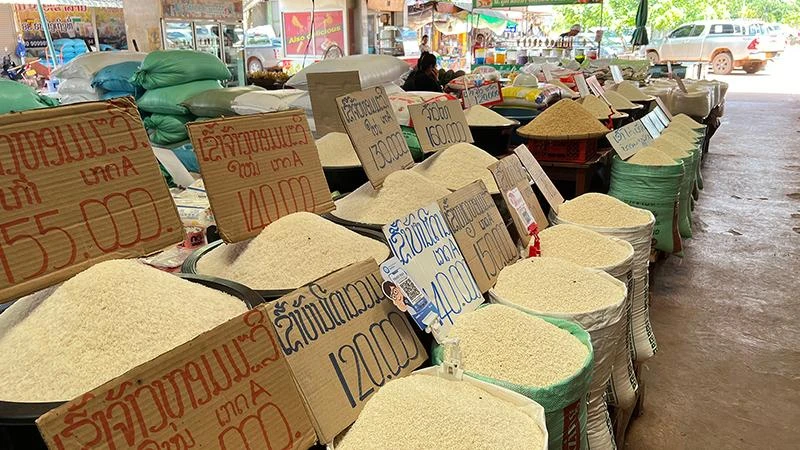Hàng hóa nông sản là một trong những mặt hàng xuất khẩu chính của Lào. (Ảnh: TRỊNH QUỐC DŨNG)