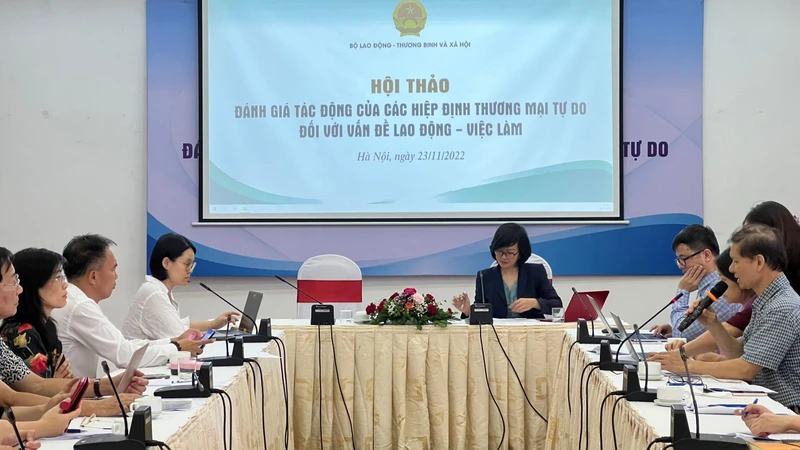 Hội thảo đánh giá tác động của Hiệp định Thương mại tự do giữa Việt Nam-EU (EVFTA) đối với vấn đề lao động, việc làm.