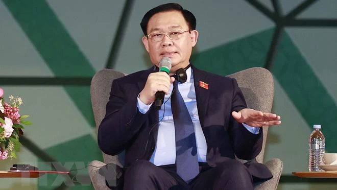Chủ tịch Quốc hội Vương Đình Huệ phát biểu. (Ảnh: Doãn Tấn/TTXVN)