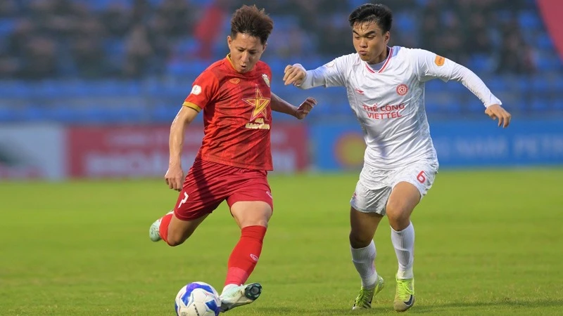 Hồng Lĩnh Hà Tĩnh tiếp đón Thể Công Viettel trong khuôn khổ vòng 18 V.League 1-2024/2025. (Ảnh: baohatinh.vn)