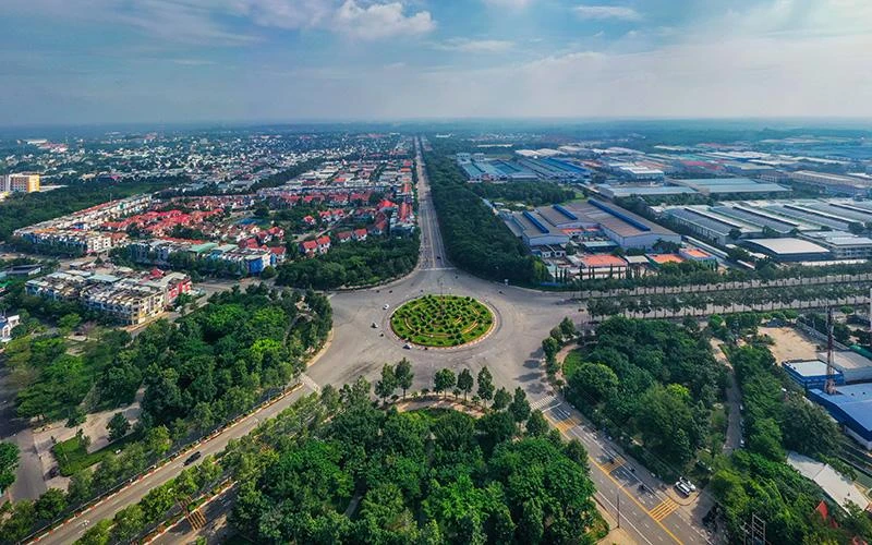 Không gian xanh bên trong Khu công nghiệp VSIP2 ở Bình Dương. 
