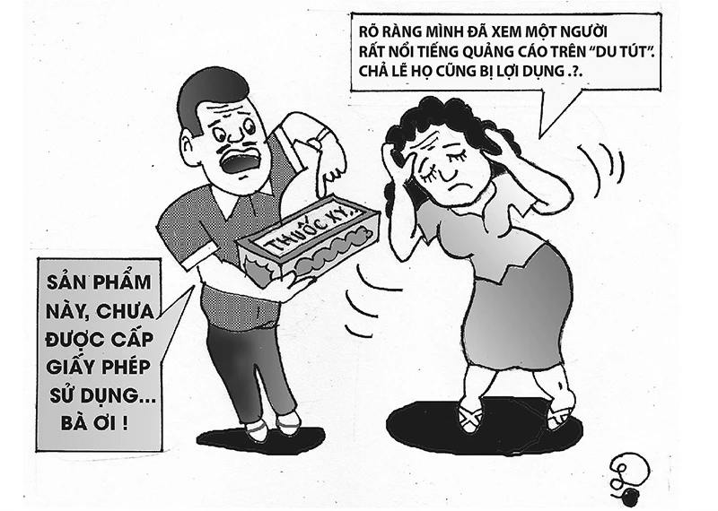 Góc biếm họa: Quảng cáo sai sự thật 