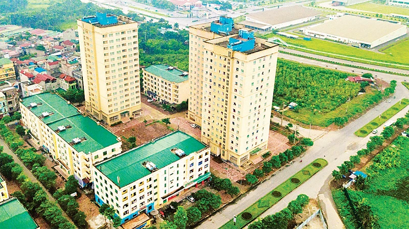 Khu nhà ở công nhân tại xã Kim Chung, huyện Ðông Anh. 