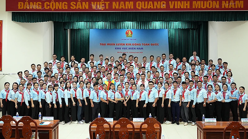 Các trại sinh Trại huấn luyện Kim Đồng toàn quốc khu vực phía Nam năm 2024.