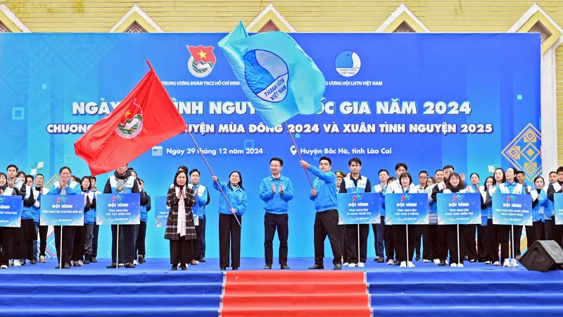 Toàn cảnh lễ khai mạc Ngày hội Tình nguyện quốc gia năm 2024.