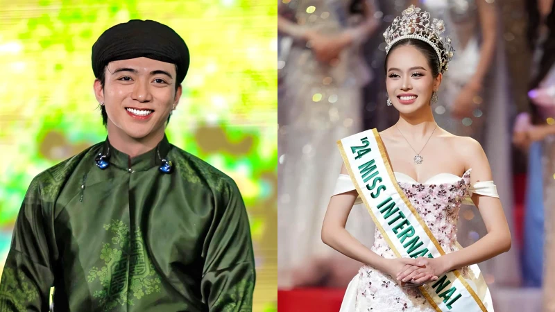 Ca sĩ Soobin Hoàng Sơn và Hoa hậu Huỳnh Thị Thanh Thủy.