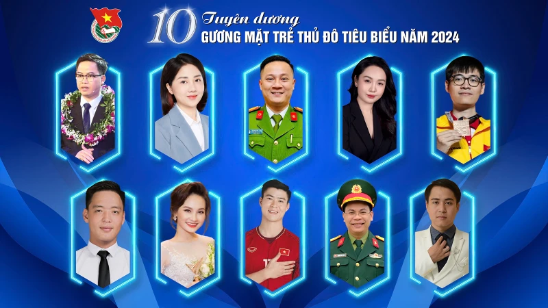 10 Gương mặt trẻ Thủ đô tiêu biểu năm 2024. (Ảnh do Thành đoàn Hà Nội cung cấp)