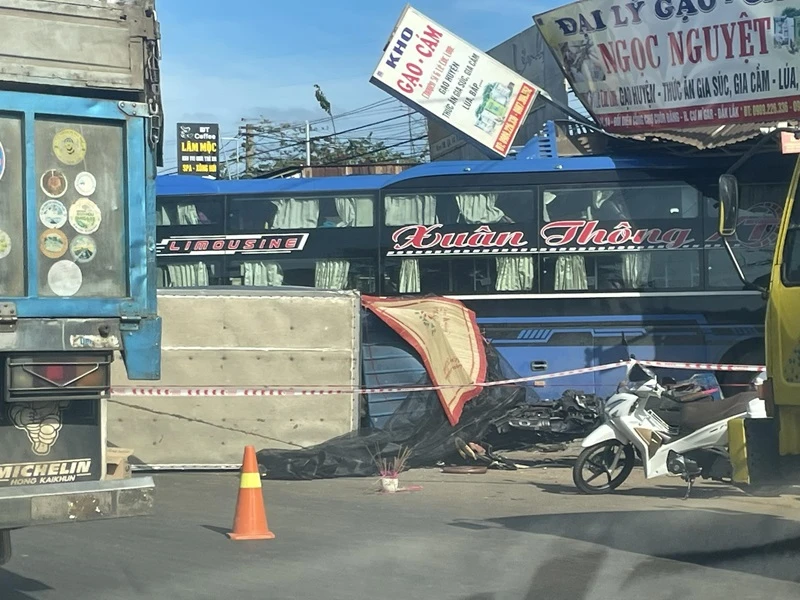 Hiện trường vụ tai nạn.
