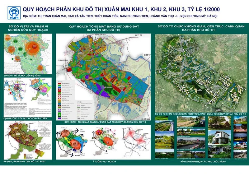 Quy hoạch ba phân khu đô thị Xuân Mai. 