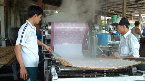 Quy trình sản xuất bánh bún, hủ tíu…tại làng nghề truyền thống TP Mỹ Tho.