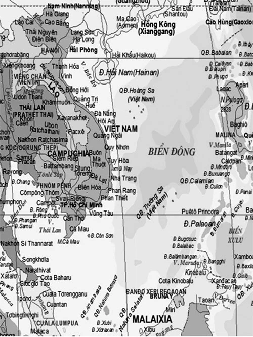 Bản đồ Việt Nam và Biển Đông. (Hình tư liệu trong cuốn sách)