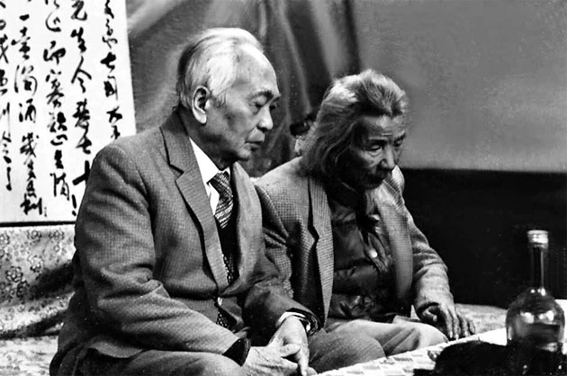 Đại tướng Võ Nguyên Giáp cùng nhạc sĩ Văn Cao tại nhà nhạc sĩ mồng 5 Tết Nhâm Thân (1992). Ảnh: Nguyễn Đình Toán