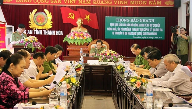 Công an tỉnh Thanh Hóa báo cáo kết quả tấn công, trấn áp tội phạm.