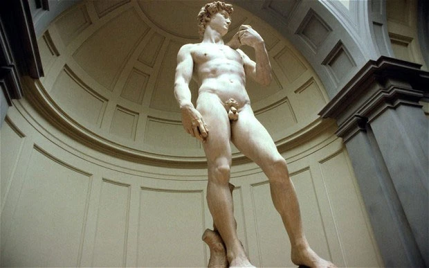 Bức tượng David ở Bảo tàng Florence.