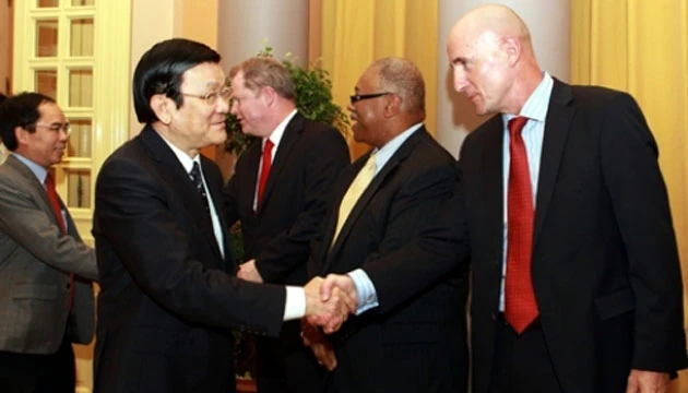 Chủ tịch nước Trương Tấn Sang tiếp đại diện Tập đoàn Dầu khí Exxonmobil (Mỹ)