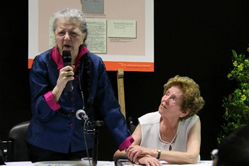 Bà Madeleine Riffaud (trái) và Raymonde Dien kể về những kỷ niệm sâu sắc trong những lần được gặp Bác Hồ.