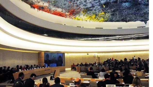 Toàn cảnh phiên họp của Hội đồng Nhân quyền LHQ họp về tình hình nhân quyền tại Iraq. (Ảnh: THX).
