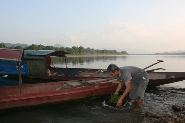 Người dân phải dùng nước sông Đà bị ô nhiễm làm nước sinh hoạt.