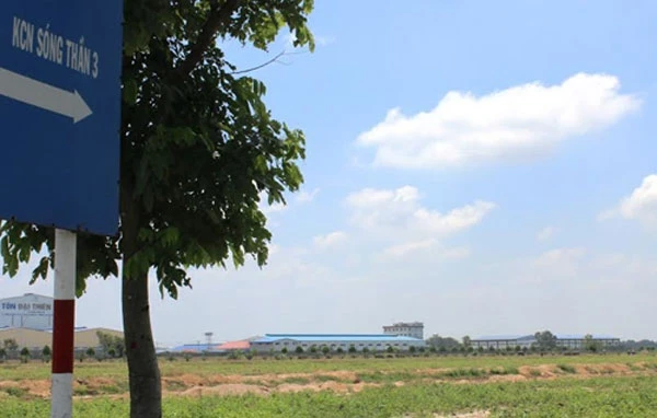 Khu công nghiệp Sóng Thần 3, nơi UBND tỉnh Bình Dương cho rằng chủ đầu tư phân lô, bán nền sai mục đích sử dụng đất.