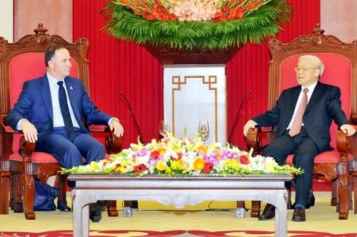 Tổng Bí thư Nguyễn Phú Trọng tiếp Thủ tướng Niu Di-lân Giôn Ki. Ảnh: ĐĂNG KHOA