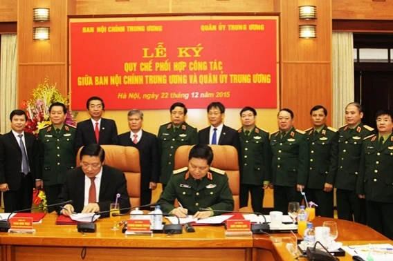Ban Nội chính Trung ương và Quân ủy Trung ương ký kết Quy chế phối hợp công tác