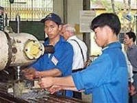 SV ĐH Dân lập Công nghệ<br>Sài Gòn trong giờ thực tập.