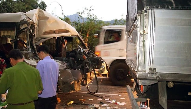 Hiện trường vụ tai nạn giao thông.