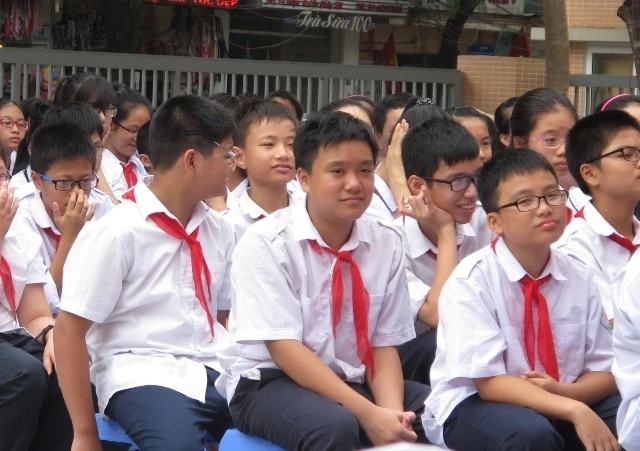 Học sinh Trường THCS Nghĩa Tân (Hà Nội) (Ảnh minh họa: Lê Hà)