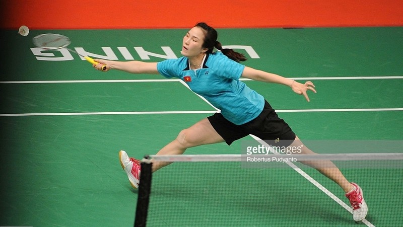Vũ Thị Trang đã khép lại vòng loại đơn nữ cầu lông Olympic Rio 2016 bằng một trận thắng trước tay vợt số 25 thế giới người Indonesia Lindaweni Fanetri. (Ảnh: Getty Images)