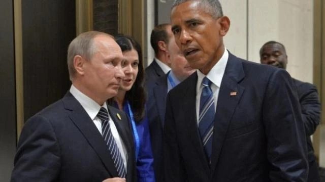 Tổng thống Nga Vladimir Putin gặp Tổng thống Mỹ Barack Obama bên lề Hội nghị thượng đỉnh G20 tại Hàng Châu, Trung Quốc, ngày 5-9-2016. (Ảnh: Sputnik/Reuters)