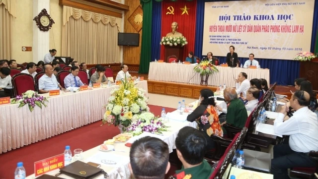 Hội thảo khoa học “Huyền thoại mười nữ liệt sĩ dân quân pháo phòng không Lam Hạ”, sáng 2-10 tại Hà Nam.