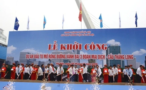 Hà Nội khởi công mở rộng đường vành đai 3 đoạn Mai Dịch - cầu Thăng Long
