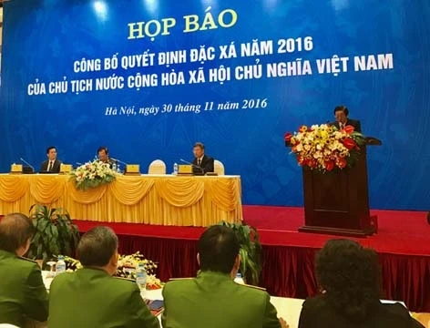 Quyết định đặc xá có hiệu lực từ ngày 1-12-2016.