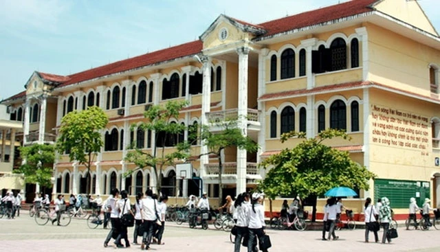 Một góc Trường THPT chuyên Lê Hồng Phong (Nam Định) - trước đây là Trường Thành Chung (TP Nam Định), nơi đồng chí Trường Chinh theo học. Ảnh: MINH LONG