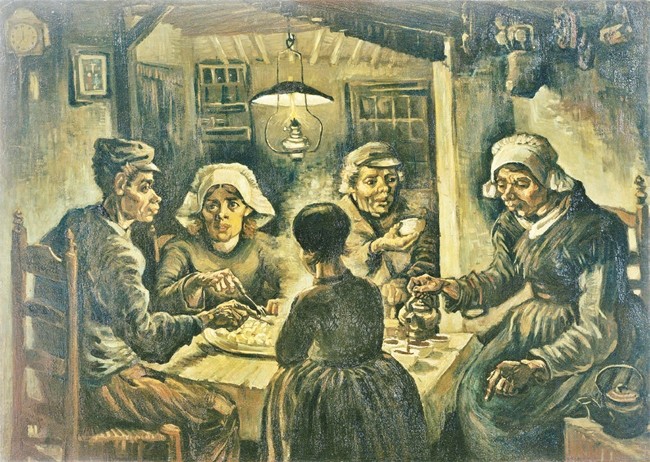 Những người ăn khoai (tây), tranh sơn dầu trên vải của Vincent van Gogh, 1885.