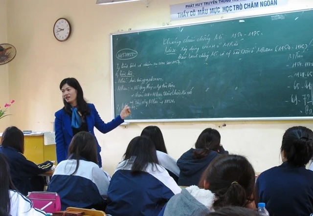 Giờ học Lịch sử tại Trường THPT Việt Đức, Hà Nội (Ảnh minh họa: T.H)