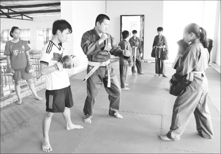 Đội tuyển Vovinam Cao Bằng tập luyện chuẩn bị cho các giải đấu năm 2017.